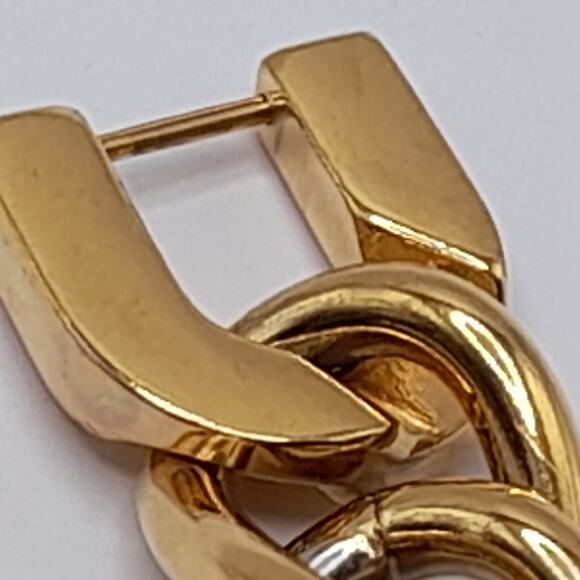 Men's Stainless Steel Gold Plated Chunky Bracelet, 7 Inches, Signed STEELTIME - Picture 4 of 10